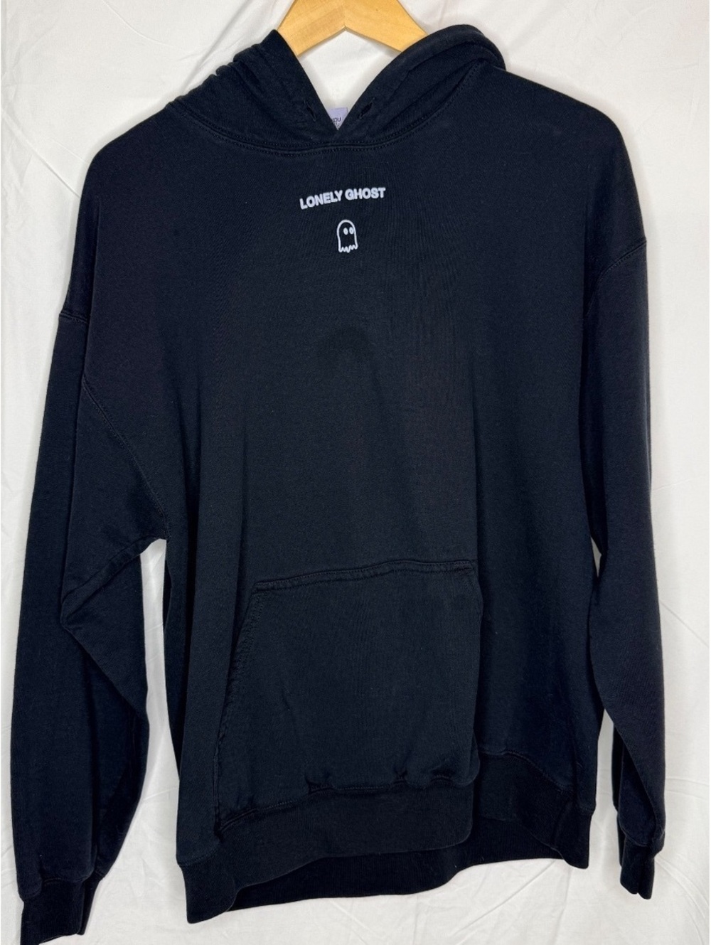 Lonely Ghost Text Me When You Get Home Hoodie Large Black Graphic Pullover